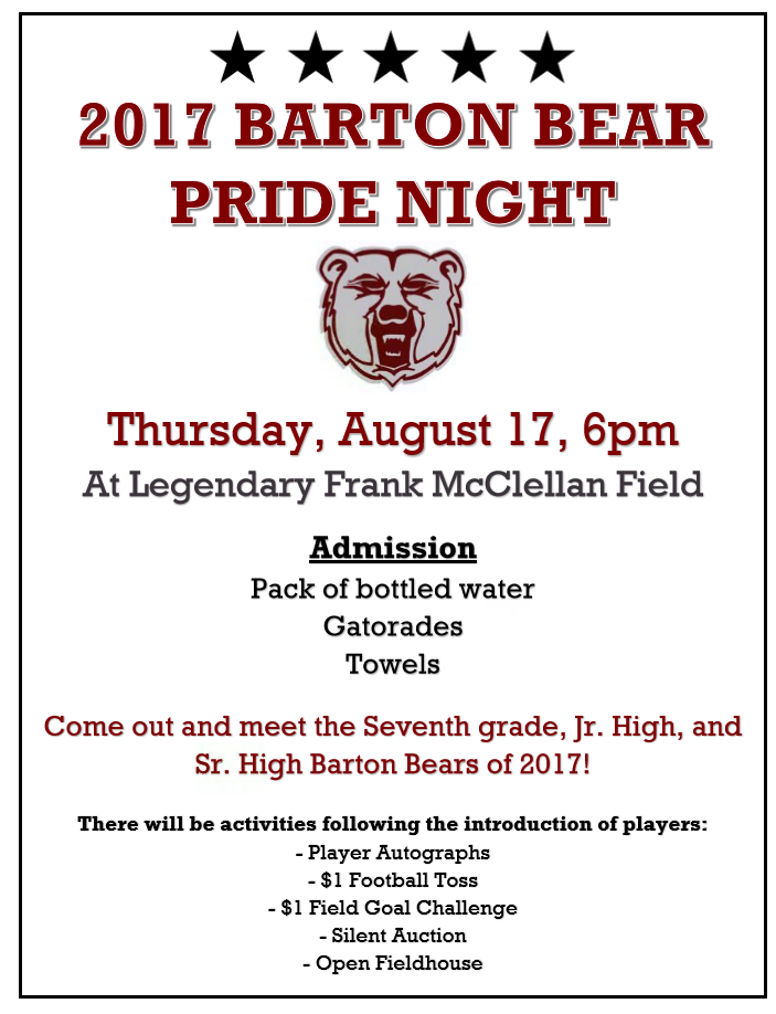 Barton Bear Pride Night