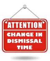 Dismissal Times for Semester Test/Christmas Break